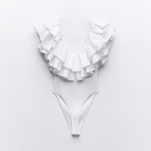 RUFFLED RIB BODYSUIT ZARA